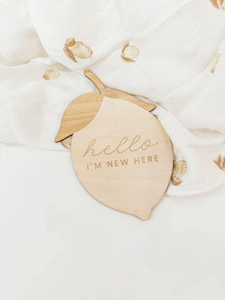 Hello I'm New Here Reversible Lemon Announcement Plaque