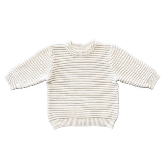 Linear Knitted Pullover | Natural White