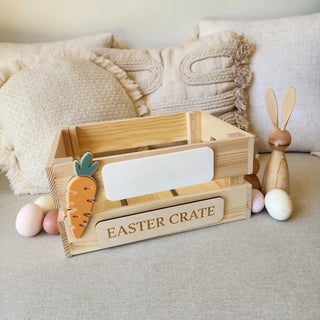 Blank Personalised Easter Crate with 3D Carrot Tag