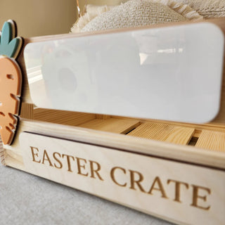 Blank Personalised Easter Crate with 3D Carrot Tag