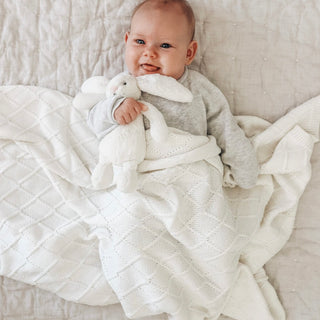 Diamond Knit Blanket | Milk