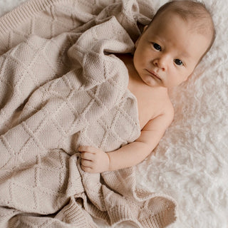 Diamond Knit Blanket | Sand