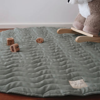 French Linen Wave Play Mat | Sage