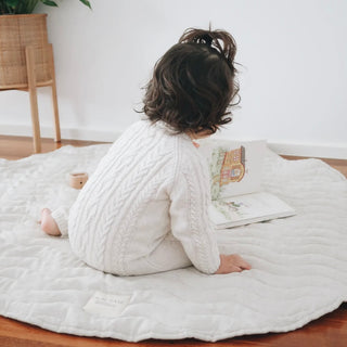 French Linen Wave Play Mat | Natural