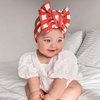 Red Gingham Oversized Topknot